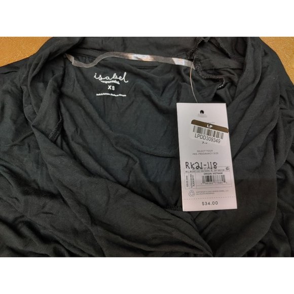 Flutter Short Sleeve Knit Maternity Dress - Ingrid & Isabel Black XS - Picture 4 of 6